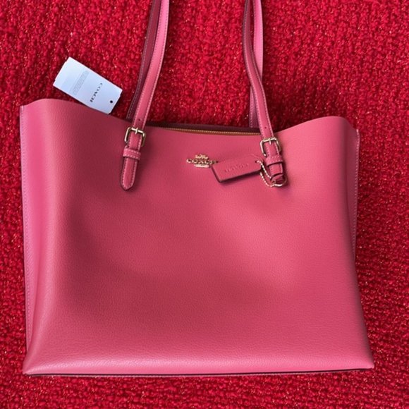 Coach Mollie Tote Gold/Strawberry Haze - Picture 10 of 16